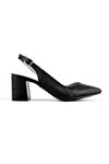 Seven Arkası Açık Kadın Topuklu Ayakkabı-siyah