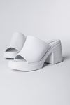Kelvin Kadın Kalın Topuklu Terlik-beyaz