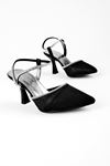 Virtus Kadın Bilek  Taş Detaylı Sivri Burun Topuklu Ayakkabı-siyah